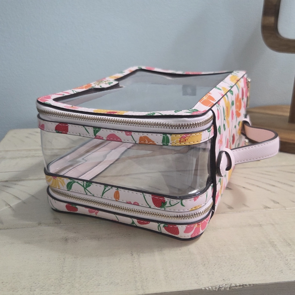 Kate Spade Madison Strawberry Garden Travel Transparent Cosmetic Case, EUC - Picture 9 of 13